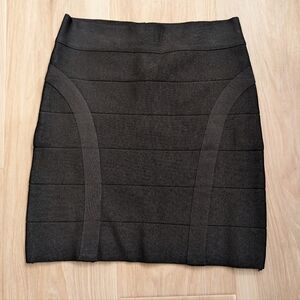 Bebe bandage bodycon black mini skirt M 90s
